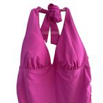 DKNY NWT Women's Tie-Back Halter-Style One-Piece Swimsuit In Carnation Pink Sz M Photo 8