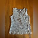 Merona Vintage Y2K Champagne & Grey Sleeveless Lace Stretch Babydoll, Size M Photo 2
