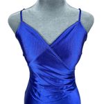 Emerald Sundae Blue Sparkle Fairy Grunge Y2k Asymmetric Faux Wrap Cocktail Dress Juniors S NYE Photo 4