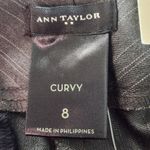 Ann Taylor  Gray Pinstripe Trousers NWT Size 8 Gray Stripe Dress Pants Photo 5