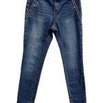 Morgan De Toi Paris Designed Vintage Denim Gold Embellished Ankle Crop Jeans 4 Blue Photo 8