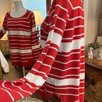Pink Clover  Red and White Striped Sweater Viscose/Nylon Blend Photo 5