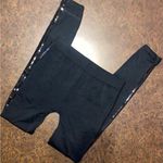 Pink Rose Open Foot Leggings with a Sequined Tuxedo Stripe in Black - size small Photo 0