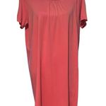 LL Bean Size XL Reg Supima Cotton T Shirt Dress Short Sleeve Coral Pink Photo 0