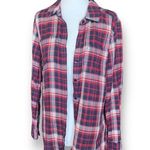 Splendid  Top Hunter Plaid Button Up Fiesta Shade Long Sleeve Gingham Cuffs Photo 7