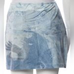 Elliss HANDY JEAN PRINT DENIM MINI SKIRT Blue Size M Photo 6