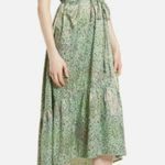 Nordstrom Fourteenth Place Alicia Sage Meadow Green Floral Satin Midi Dress S Photo 1