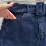 Good American  70’s Icon dark wash Denim Belted Mini Skirt, size 6/28 biker Photo 15