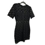 Lulus Ladies Black Cocktail Crochet Lace Bodycon Heartfelt Midi Dress SZ Small Photo 2