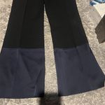 Derek Lam NWT  Black Virgin Wool Crepe Trousers with Navy Blue Satin Trim Size 6 Photo 1