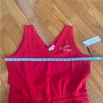 Calvin Klein Women's Sleeveless Logo T-Shirt Romper Shorts Jumpsuit Red Sz L Photo 5