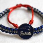 NFL  New England Patroits Blue/Red/Silver Cord Adjustable Like New Bracelet Photo 0