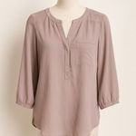 NYDJ Mauve Lightweight Popover Blouse – Size S Photo 0