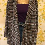 Boutique Blue B collection plaid tweed blazer brown size M Size M Photo 3