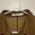 7115 by Szeki Corduroy 3/4 Cropped Shirt Jacket in Sepia Brown Size Medium Photo 4