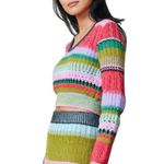 NEW LINGUA FRANCA ashby stitch top in taffy multi Size Extra Small Blue Photo 3