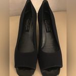 Stuart Weitzman for Russell & Bromley blue canvas and leather heel shoes US 10 Photo 8