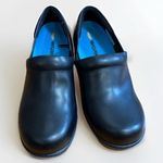 Dr Scholls Shoes Womens 8.5 M Work Clogs Wedge Slip On Black Leather Round Toe Photo 0