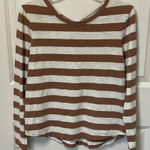 Pact  Organic Cotton Tan Stripe Twist Back Top Medium Photo 0