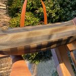 Fendi Authentic Pequin Striped shoulder Tote Bag Photo 4