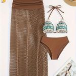 Andrea’s Deal NWT AD Tribal Print 3 Piece Set Bikini, SIZE L Photo 0