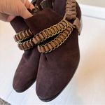 Sam Edelman Brown Suede Ankle Boots Womens 7.5 Booties Western Braided Fall Photo 9