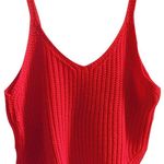 Boutique Red Knit Crop Top Photo 0