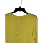 Ann Taylor  Women's Sweater Crew Neck Full Back‎ Button 3/4 Sleeve Yellow Medium Photo 10