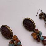 Lot Of 5 Costume Earrings Pierced Dangle Drop Brown / Earth Tones Photo 2