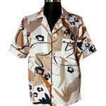 Rachel Zoe Abstract Print 70s Style Flowy Button Down Blouse Women's M Photo 0