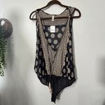 Free People NEW  Soul of the Sun Sleeves Cottagecore Boho Bodysuit Black Combo XL Photo 9