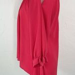 Mahina Light Red Cold Shoulder Long Sleeve Top Small Photo 2