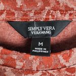 Vera Wang Simply Vera  Long Sleeve Top Crewneck Tee Textured Knit Rust Size M Photo 1