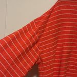 Isaac Mizrahi  Vibrant Coral Striped Cardigan Photo 4