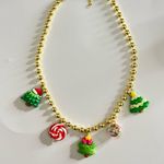 Christmas Resine Charm Necklace Gold Photo 1