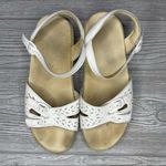Sas this is comfort white buckle sandals shoes strappy size 7 floral cut out Photo 3