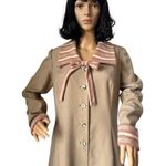 American Vintage Unbranded dress large collar and bow tan Large Photo 2