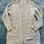 Reborn J  Ivory Cable Knit Open Front Cardigan Women's Large Photo 0