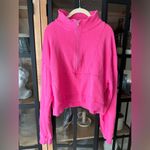 Bandier  x Sincerely Jules Holly Half Zip Sweatshirt pullover neon barbie crop Photo 1