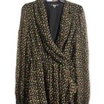 Caroline Constas Vivian Winter Rose Silk Dress , Black Green Size M, Retail $995 Size M Photo 4