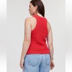 Madewell  Crochet-Knit Crewneck Sweater Sleeveless‎ Tank in  Crushed Watermelon Photo 1