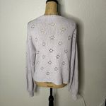 Madewell  Floral Pointelle Pullover Sweater Pastel Purple Size S Cotton Grandma Photo 8