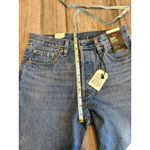 NEW Levi's 501 Crop Paint by Number Flower Wavy Lined Straight Jeans 28 x 26” Blue Photo 11