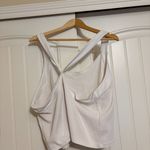 Athleta  Horizon Tank Top 3X White Ribbed Nylon Spandex Blend Criss Cross Straps Photo 1