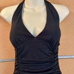 La Belle Vintage Y2K Black Glitter Ruched Halter Tiered Dress Medium Homecoming Photo 3