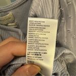 Urban Outfitters  Long Sleeve Textured Puff Sleeve Crop Top – Dusty Blue - Size M Photo 4