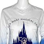 Disney  Shirt Womens Small White Blue Dip Dye 2021 50th Anniversary AP Passholder Photo 4