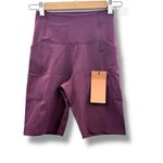 Girlfriend Collective NWT High Rise Biker Shorts Women's Small Plum Workout Photo 2