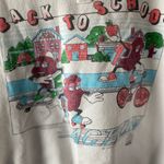 true vintage 1986 california raisins back to school button sweater s womens White Photo 1