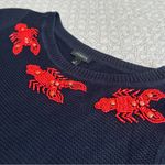 Talbots  Lobster Beaded Sweater Navy 3/4 Sleeve Preppy Nautical Beach Size S Photo 10